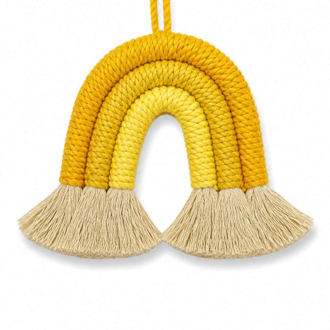 Whimsical Rainbow Car Pendant Drive with Cheerful Flair